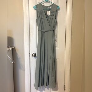 Light green wrap dress
